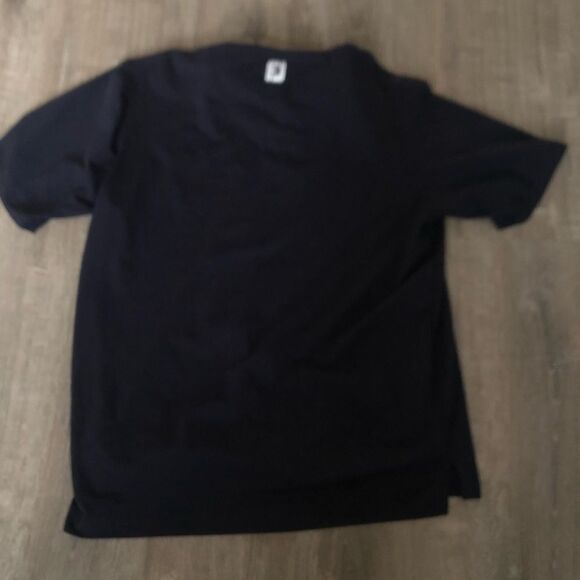 FootJoy FJ Golf Solid Pique Short Sleeve Navy Blue Polo Shirt Sz Large Bird Logo - Picture 7 of 10